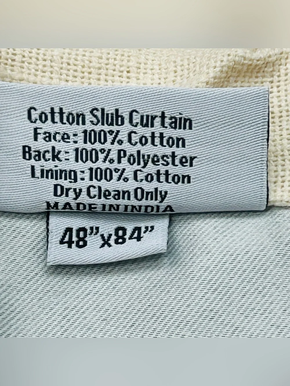NWT QUINCE Set Of 2 48x84 Cotton Slub Room Darkening Curtains Natural 9270